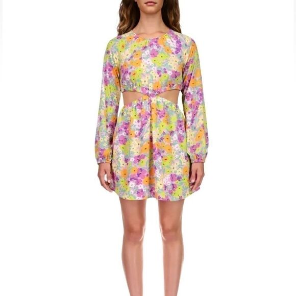 SANCTUARY Women's Long-Sleeve Cut-Out Dress Polyester Fresh Garden US XL New - Picture 2 of 7